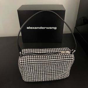 ALEXANDER WANG rhinestone mesh pouch. Worn ONCE. Still in new condition